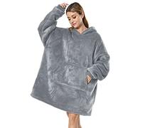 Seogva Sweat-shirt à capuche sherpa surdimensionné, couverture sweat-shirt à capuche portable ultra douce, chaude et confortable, taille unique pour hommes, femmes, filles, garçons, amis - Gris