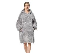 Seogva Sweat-shirt à capuche sherpa surdimensionné de type couverture ultra doux, chaud et confortable pour hommes et femmes, garçons et filles Taille unique, gris clair, taille unique