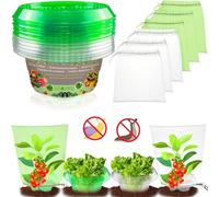 SEOIMU Lot de 24 Colliers Anti Limace avec 24 Sacs de Protection Anti-Insectes, 99% de Protection Contre Les Limaces, Anti Limaces et Escargots Stable, Anneaux de Protection pour Salades et Choux