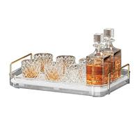 Seoneiro Plateau à whisky, porte-gobelets en verre, porte-gobelet, organisateur de tasse à café, comptoir de salle de bain avec planche d'égouttement, plateau décoratif pour verre à vin, étagère à