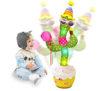 seOSTO Cactus Qui Danse et Répète, Jouet Bebe Cactus Qui Parle, Anniversaires Cactus avec LED - Peluche Musicale Éducative, Jouet d'anniversaire pour Enfants avec Fonction Enregistrement