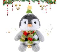 seOSTO Peluche Pingouin de Noel, 26 CM Jouet Musical Interactif Chantant et Dansant, Peluche Noel Mignonne Cadeaux de Noël Anniversaire pour Garçons et Filles