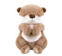 seOSTO Peluche Qui Respire, Loutre Qui Respire avec Lumières et Musique, Peluche Musicale avec Bruit Blanc,Respire Découvertes Sensorielles Bebe,Cadeau pour Garçon/Fille Nouveau-né (Loutre Brune)