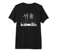 Seoul Corée du Sud Capitale écrite en Alphabet coréen Hangul T-Shirt Haut de Gamme