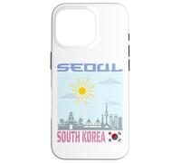 Seoul Corée du Sud Skyline Drapeau coréen Art Graphique Dessin Coque pour iPhone 16 Pro