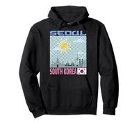 Seoul Corée du Sud Skyline Drapeau coréen Art Graphique Dessin Sweat à Capuche