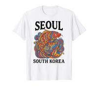 Seoul Corée du Sud, Souvenir de Voyage Amusant et coloré en Forme de carpes koï T-Shirt Graphique avec Valeur