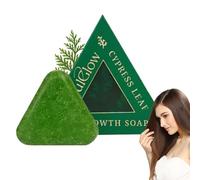 SeoulGlow Cypress Leaf Hair Growth Soap, Nature Triangle Shampoo Bar, Green Shampoo Bar, Usman Grass hampoo ar, Calming & Strengthens Hair (1 Pc)