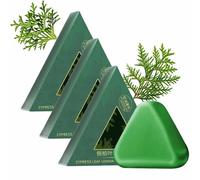 SeoulGlow Cypress Leaf Hair Growth Soap, Nature Triangle Shampoo Bar, Nature Seven Green Soap Shampoos, Usman Grass Shampoo Bar, Calming & Strengthens Hair for Women and Mens (3Pcs)