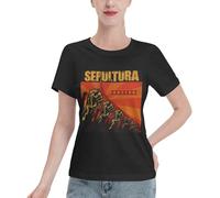 Sep-ULT*urá Band T-shirt standard à manches courtes en coton pour femme - T-shirt classique Rock Band - Haut graphique décontracté pour les fans de musique en métal et les vêtements de concert