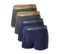 Separatec Hommes Boxer Rayon Fibre de Bambou Respirant Slip sans Couture Double Poche Confort Homme Slips Set 4 pièces