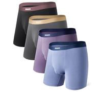 Separatec Hommes Boxer Rayon Fibre de Bambou Respirant Slip sans Couture Double Poche Confort Homme Slips Set 4 pièces