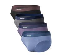 Separatec Hommes Boxer Rayon Fibre de Bambou Respirant Slip sans Couture Double Poche Confort Homme Slips Set 4 pièces