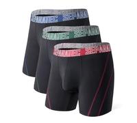 Separatec Hommes Caleçon Boxers en Fibre de Bambou avec Poches Séparées sous-vêtements Caleçon Confortable à La Mode, Lot de 3