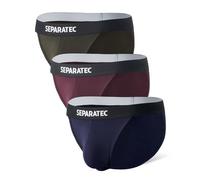 Separatec Slip Homme Double Poche Rayonne Bambou sous Vetement Stretch Respirants Doux Sexy Slips Strings Motif Imprimé Faible Hauteur Maintien Optimal Bikinis Lot de 3 XL