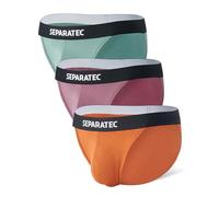 Separatec Slip Homme Double Poche Rayonne Bambou sous Vetement Stretch Respirants Doux Sexy Slips Strings Motif Imprimé Faible Hauteur Maintien Optimal Bikinis Lot de 3 XXL