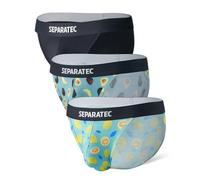 Separatec Slip Homme Double Poche Rayonne Bambou sous Vetement Stretch Respirants Doux Sexy Slips Strings Motif Imprimé Faible Hauteur Maintien Optimal Bikinis Lot de 3 L