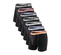 Separatec Slip Homme Lot de 7 Caleçon en Coton Poches Séparetées sous-vêtement Multi Pack Boxers,XL,Noir