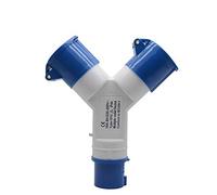 Séparateur 2 voies, 32A 220v IP44 2 voies 3 broches prise de site industriel et prise murale Prise de connecteur étanche IP44 2P+Terre Mâle/Femelle