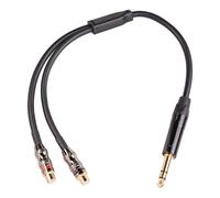 Séparateur Audio en Y 6.35mm mâle à 2RCA femelle, câble connecteur plaqué or 24k RCA à 1/4 pouces, cordon adaptateur pour Studio/Live