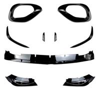 Séparateur Becquet Lèvre Avant Becquet Pare-Choc Avant Lame Lèvre Kit Décoratif Calandre Inférieure Séparateur pour Benz pour W206 pour AMG C200 C260 2022(9PCS Bright Black)
