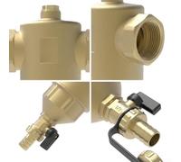 Séparateur de Boues Chaudière Murale DN25 Filetage | Maille radiale, pour capture impuretés, pour chambre à boues, laiton pour durable, filetage DN25 femelle(DN25 1 Female)