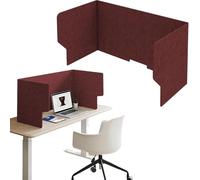 Séparateur de Bureau Acoustique, Panneau confidentialité en Feutre autoportant 60 à 120 cm, séparateurs insonorisés, séparateur Forme U, for Les postes Travail des écoles,(Burgundy,60cm)
