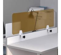 Séparateur de bureau en acrylique marron mat, séparateur de bureau autonome, panneau d'intimité pour bureaux d'étudiants, écran de réception et de caisse, solution d'insonorisation pour une meilleure