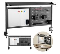 Ergo Office ER-301 Séparateur et organisateur de bureau 1116 mm de large | Tableau de séchage magnétique + plaque d'accessoires avec crochets et porte-stylos | Étagère stable de 10 kg | Montage sans