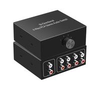 Séparateur de commutateur Audio M6CA L/R, fort Anti-interférence, séparateur de canal Audio RCA stéréo, sélecteur de commutateur, Ports Audio, boîtier métallique