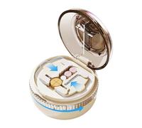 Séparateur de comprimés | Hachoir rotatif et portable réglable avec compartiment de rangement | Petit séparateur de comprimés pour personnes âgées, voyages, accompagnement d'animaux domestiques, sport