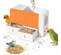 Séparateur de coquilles soufflées for Aliments for Oiseaux, Machine de Nettoyage des Grains, Machine de Nettoyage des graines d'oiseaux avec tiroir de Grande capacité de 2 x 10 cm(Orange)