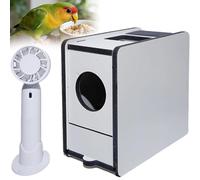 Séparateur de coquilles soufflées pour oiseaux - Machine de soufflage de grains avec ventilateur et deux tiroirs, port d'alimentation élargi pour millet, céréales, graines de melon, riz, haricots