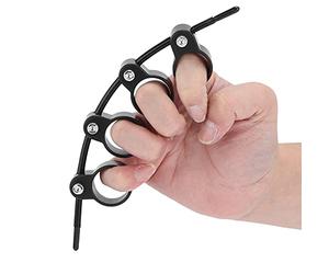 Séparateur de doigt de piano, écrou de cuivre épais d'exercice de doigt pour le piano pour la guitare(Noir grand (envergure réglable))