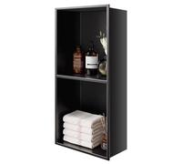 Séparateur de douche étanche avec étagères intégrées pour salle de bain - Économie d'espace - Solution de rangement murale pour salle de bain efficace