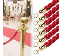 Séparateur de file d'attente en corde torsadée avec crochet, durable pour une utilisation en intérieur/extérieur, design robuste pour événements et affichages, cordons de suspension élégants pour un