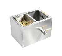 Séparateur de graisse 20 l, séparateur d'huile d'eau en acier inoxydable, 4 | Récupérateur de graisse compact avec raccords de 48 mm et évacuation de graisse séparée pour cuisine, restaurant et collation