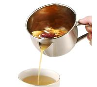 Séparateur de graisse à double bec verseur, passoire à sauce et à graisse réutilisable en acier inoxydable pour la cuisson, les bouillons, les soupes, les ragoûts, les fondues, ustensiles de cuisine