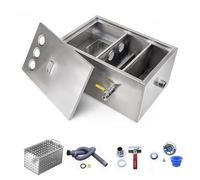 Séparateur de Graisse de Cuisine, Bac À Graisse Commercial En Acier Inoxydable Pour Sous-Évier, Séparateur Huile-Eau Pour Cuisine de Restaurant/60 * 40 * 30Cm/24 * 16 * 12In