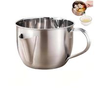 Séparateur de graisse en acier inoxydable avec double bec et poignée isolante, passoire à sauce et écumoir à graisse pour rôtis, bouillons et cuisine (500ml)