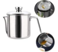 Séparateur de graisse en acier inoxydable de - Avec couvercle - Pour retirer les graisses des sauces et soupes - 1300 ml