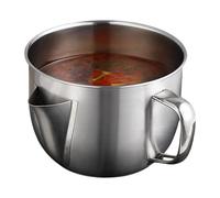 Séparateur de graisse en métal - Passoire à graisse de 1,2 L, collecteur d'huile de cuisson, pichet de cuisine portable avec filtre amovible | Accessoire utile pour frire la poêle de séparation chaude