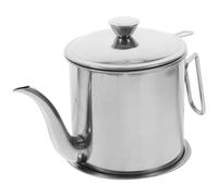 Séparateur de Graisse Inox 1,4 L avec Filtre, Poignée Ergonomique | Récipient Argenté, Bec Verseur Long, pour Huile de Cuisson et Graisse de Bacon