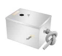 Séparateur de graisse pour eaux usées En acier inoxydable Intercepteur à Graisse Intercepteur Graisse Bac à Graisse en Acier Inoxydable avec Déflecteurs Amovibles Séparateur Huile-eau Sous Évier