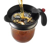 Séparateur de graisse pour sauce - 1 L - Coupe écumoire de graisse, pichet séparateur de vidange inférieur, gadget de cuisine transparent | Outil pratique pour frire la soupe, la viande, l'huile, le