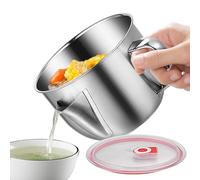 Séparateur de graisse - Séparateur de graisse en acier inoxydable avec couvercle, passoire à graisse de cuisine, bol à pâtes, séparateur de bouillon de viande | Séparateur de graisse pour la cuisson