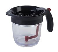 Séparateur de graisse - Séparateur transparent | Tasse à sauce à huile avec échelle | Passoire alimentaire noire | 15 x 15 cm | Graisse de cuisine avec dégagement par le bas, écumoire de graisse pour