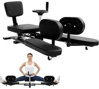 Séparateur de jambes avec manivelle rotative de 0 à 210 °, jusqu'à 100 kg | Siège et dossier rembourrés avec roulettes pour ballet, danse, gymnastique et entraînement à domicile