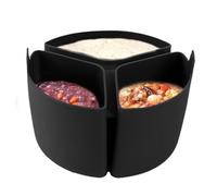 Séparateur de mijoteuse 3 compartiments résistant à la chaleur alimentaire | Insert en silicone réutilisable pour la préparation des repas, les repas de camping, la cuisine de vacances