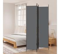 Séparateur de pièce 3 panneaux pliable en tissu anthracite 150 x 220 cm